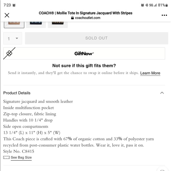 Beautiful coach bag - Picture 3 of 6